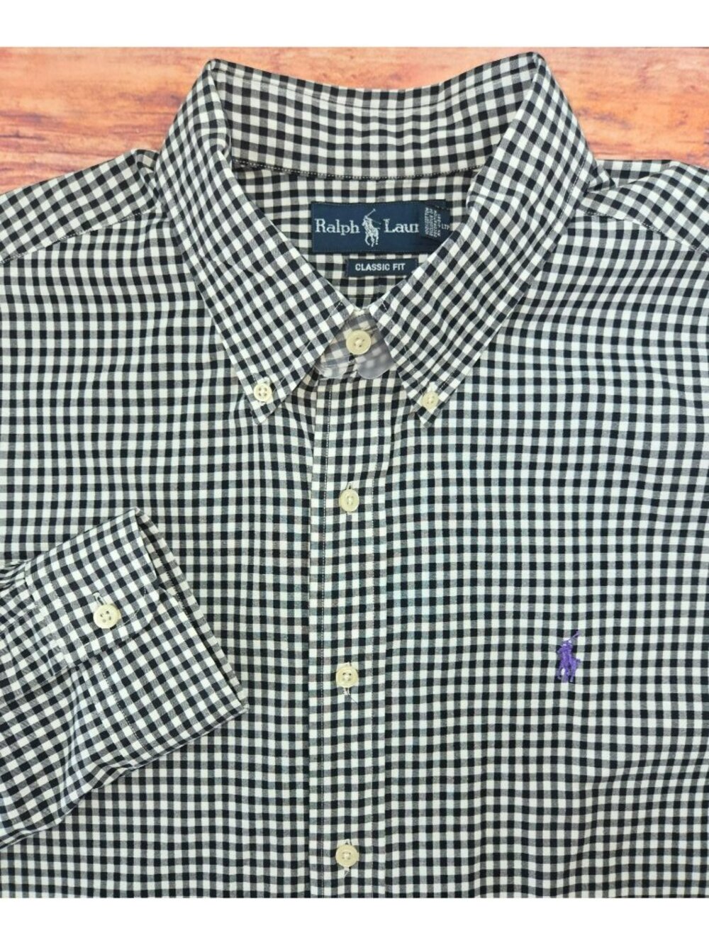 Ralph Lauren Classic Fit Black Check Long Sleeve Shirt XL